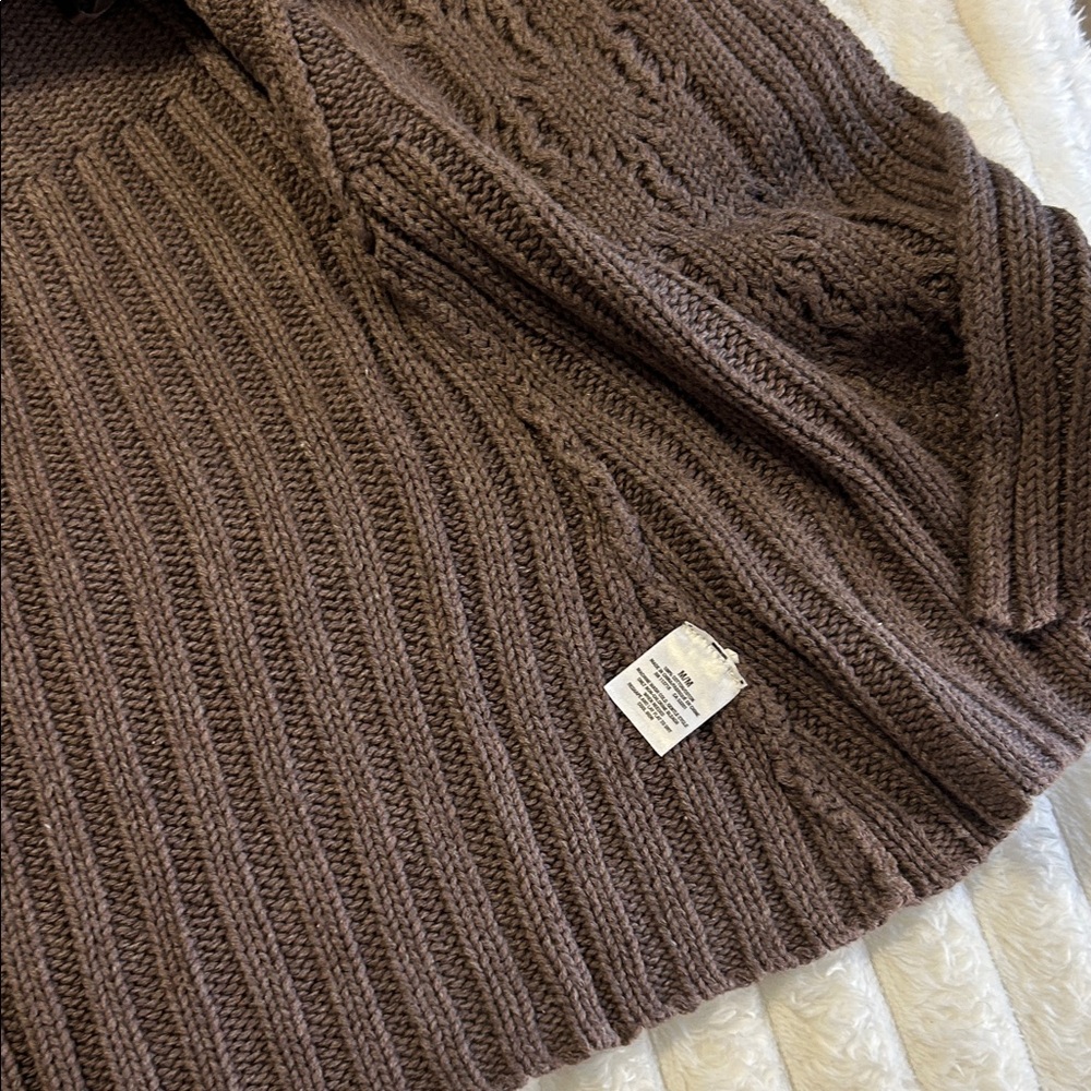 Vintage Aeropostale Brown Cable-Knit Short Sleeve Cardigan - Picture 11 of 11